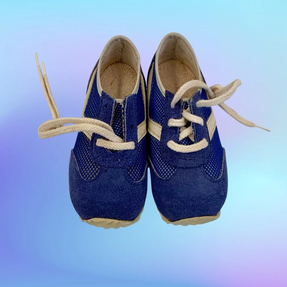 Vintage 1950s MCM Baby Deer Walker Shoes Size 4 Infant Sneakers Original Box
